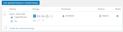 restore WordPress